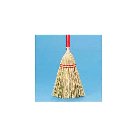 Unisan Lobby Broom Corn Fiber Bristles, 39" Wood Handle Red/Yellow - BWK951TEA